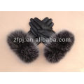 2012 nuevos guantes de la manera de la señora con la piel de zorro
